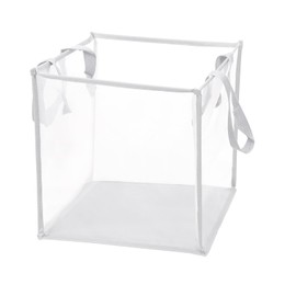 Rustark 1 Pack White Mesh Pop Up Laundry Hampers Foldable Lightweight Laundry Baskets with Durable Handles Collapsible Dirty Clothes Laundry Bin for Bedroom Dormitory Travel Storage