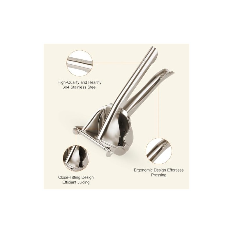 Heavy Duty Metal Lemon Squeezer-Stainless Steel Manual Fruit Juicer Hand