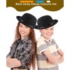 Puyawen 2 Pcs Black Bowler Hats Felt Round Top Hat
