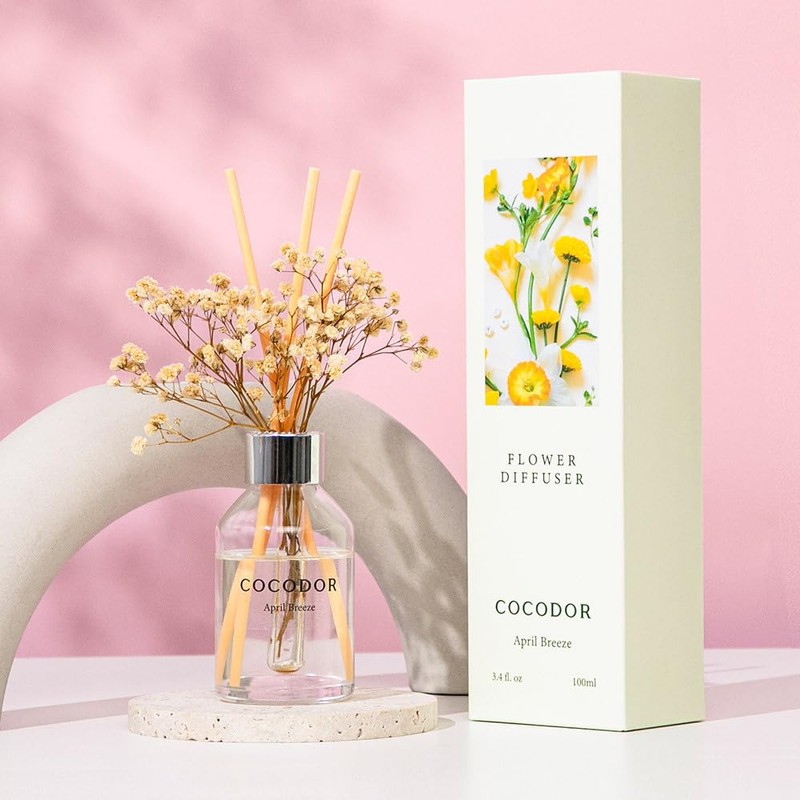 COCODOR Flower Reed Diffuser Set / 3.4oz / April Breeze/Scent