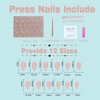 Thokono Press On Nails Pack of 24 Short Square Stick