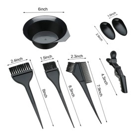 20 piezas Kit de tinte para el cabello, cepillo de tinte, cubierta para los oídos, cuenco para teñir el cabello, peine de tinte, herramientas de tinte para el cabello para salón de bricolaje