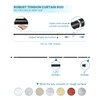 Tension Curtain Rod By EZFurni,123-160 Inches, Heavy Duty Tension Rod,Adjustable