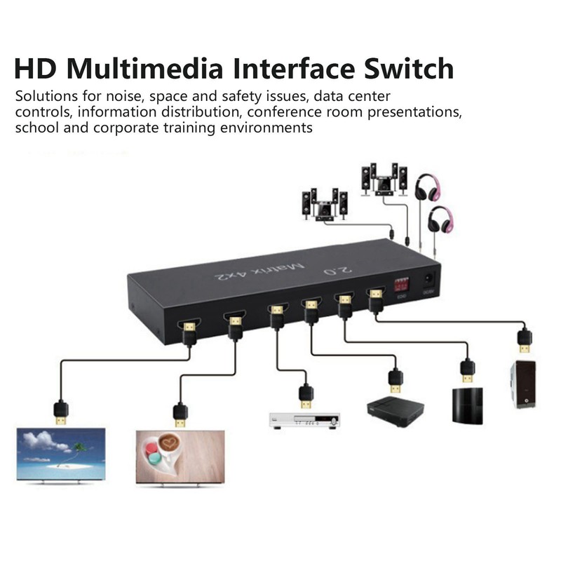 HD Multimedia Interface Switch 4 in 2 Out 4K At