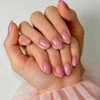 SXVME Uñas postizas cortas de gel suave, 32 piezas, 16