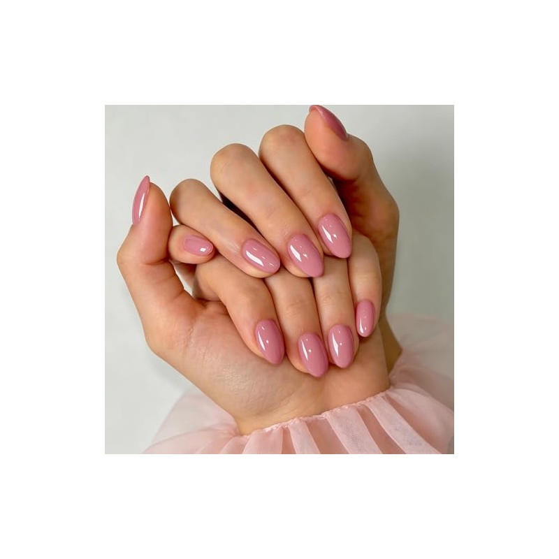 SXVME Uñas postizas cortas de gel suave, 32 piezas, 16