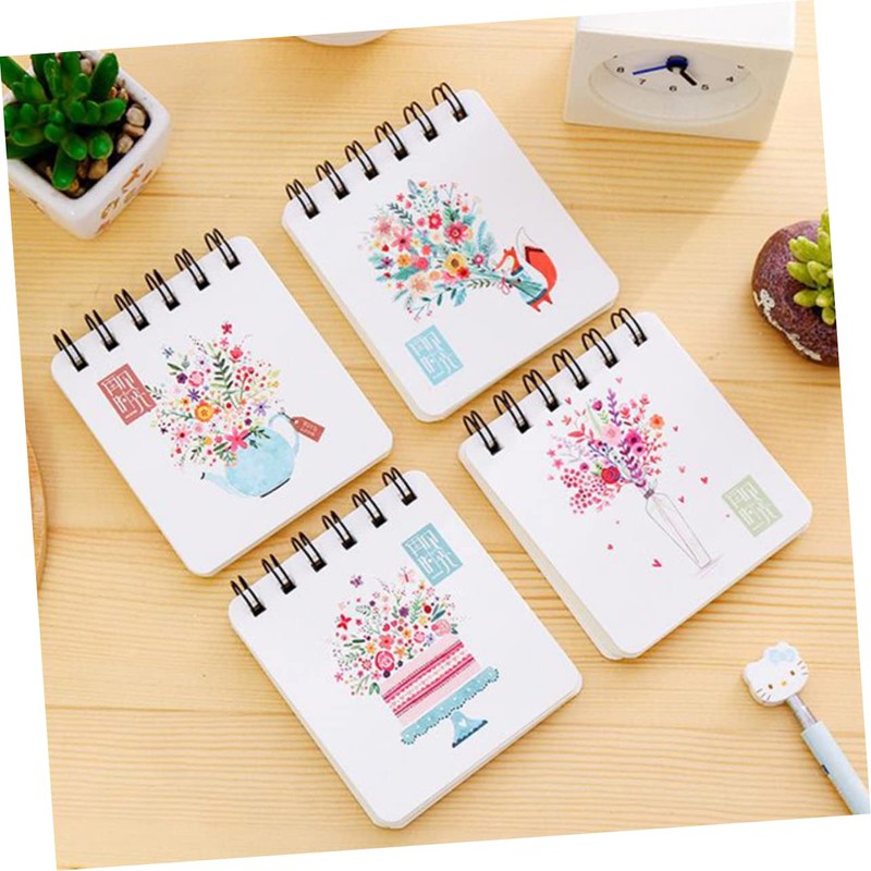 Operitacx 8pcs Escritorios Portable Notepad Floral Notebook Mini Ruled Lined