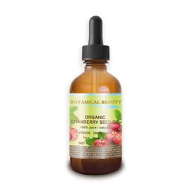 Botanical Beauty ORGANIC CRANBERRY SEED OIL 100% Pure/VIRGIN/UNREFINED/Undiluted. 4 fl.oz -120 ml. Skin, Body, Hair and Nail Care.