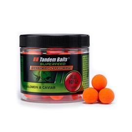 Tandem Baits Carp Feed Fishing Food Pop Ups Boilies Zig Rig Chod Rig SuperFeed Fluo Pop-Up 16mm 70g Fat Salmon and Caviar