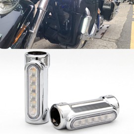 Autokun Motorcycle Highway Bar Lights Universal Fits 1-1/4" Crash Bar Switchback LED Turn Signals DRL Compatible with Road King Street Glide Dyna Sportster Touring Victory Bikes (1 Pair)