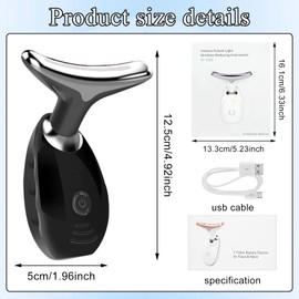 UOY Face Massager Against Wrinkles, Face Massager 3 Modes Face Beauty Meter Facial Device Lifting Face Massager V Face Beauty Device for Anti Wrinkle & Ageing, Black