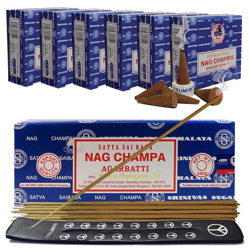 Nag Champa Incense Sticks 250g and Cones Variety Pack with