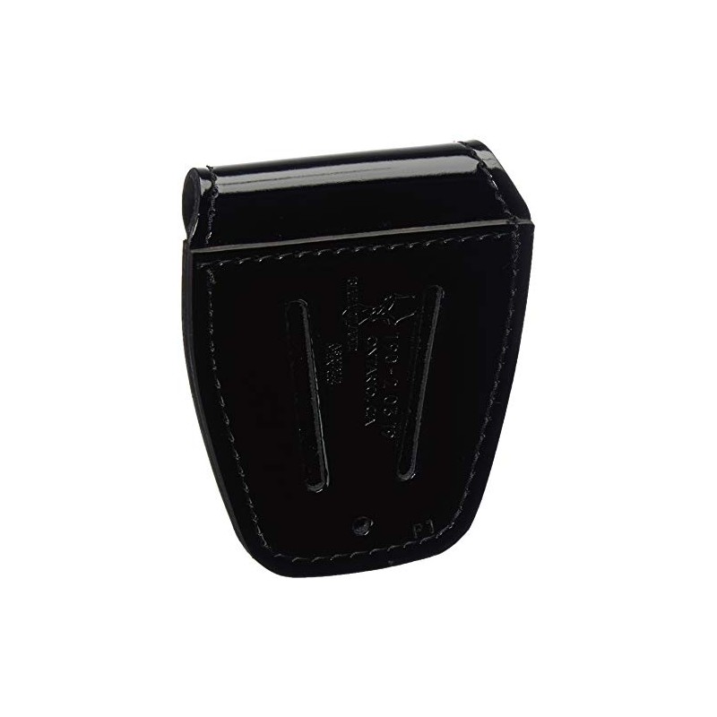 Bianchi 190-2-9HS: Handcuff Pouch Top Flap, Hi-Gloss, Black