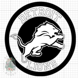 Detroit Lions Decal White And Black