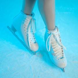 Riedell Skate - Topaz Ice Skate - Competitive Figure Ice Skates with Stainless Steel Eclipse Capri Blade | White | Size 9