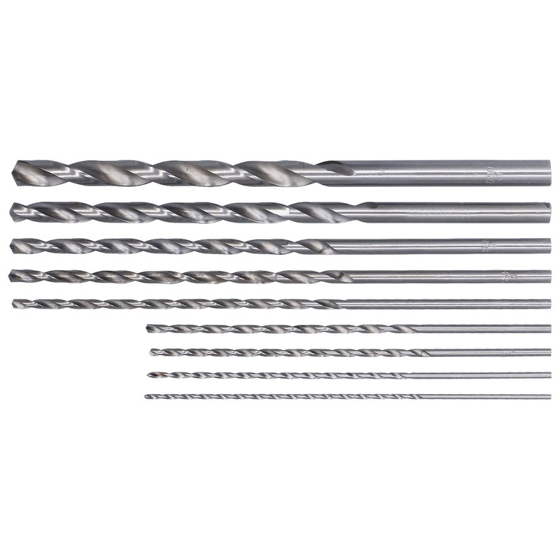 9Pcs Twist Drill Bit Extra Long High Speed Steel Drilling