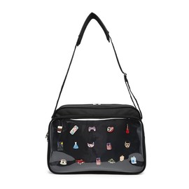 Messenger Ita Bag Canvas Pin Display Purse Crossbody Shoulder Bag for Mens Womens