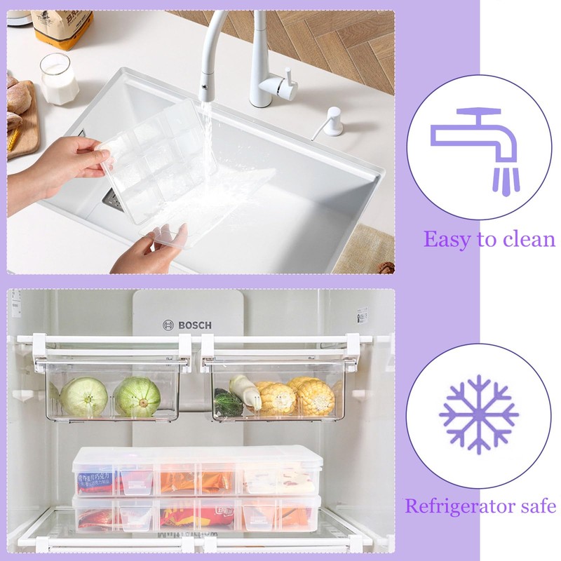 Surflyee 2PCS Snack Box with Compartments, Snack Boxes with 18