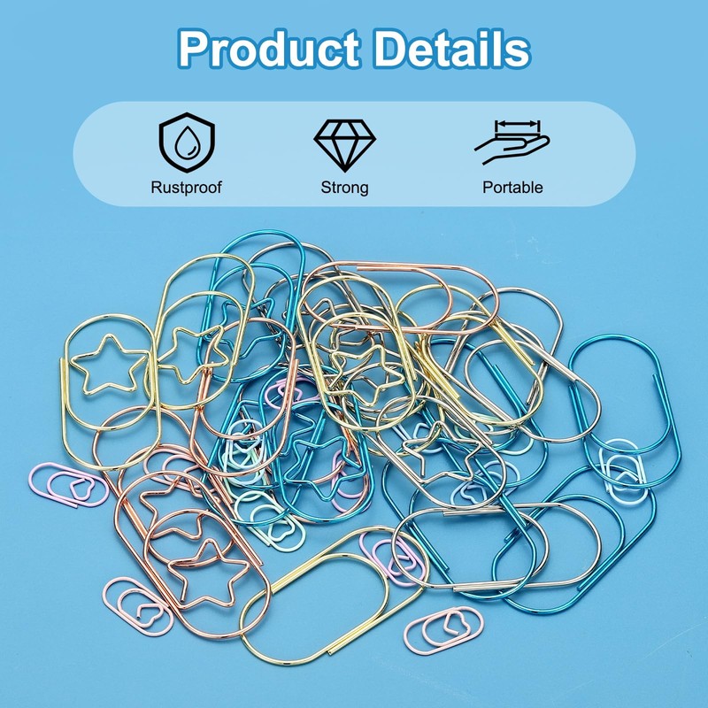 PATIKIL 50 Pcs 2x1" Large Paper Clips Metal Paper Clips