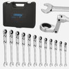 DISEN 12pcs Ratchet Wrenches Set Double Jointed, Metric Flex Head