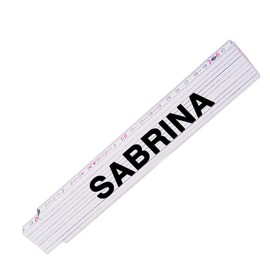 Folding ruler with name Sabrina for women, high-quality brand metre, link scale printed with name, many names to choose from