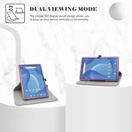 LiuShan Compatible with Onn 11 Inch Tablet Pro Case 2023,360 Degree Rotating　Rotation Stand PU Cover for Onn. 11" Tablet Pro (2023 Model: 100110027),Purple