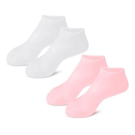 NOLITOY 2 Pairs Exfoliating Moisturizing Socks Foot Care Foot Cover Socks Cuticles Socks Dry Feet Moisturizing Socks Heel Boots for Women Calluses Sebs Socks Chunky Heels Anti-crack Woman
