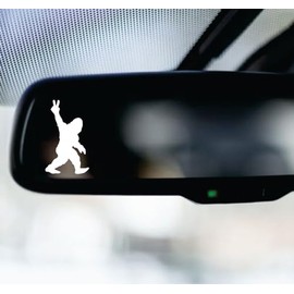 Tiny Sasquatch V2 Car Decal Rearview Mirror Sunvisor Mini Bumper Sticker Vinyl Quote Decor Truck Window Windshield JDM Trendy Funny Meme Automobile Accessories Men Girls Cute (Black)