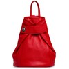 Caspar TL790 Elegant Women's Genuine Leather Backpack - Large, red