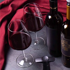 Wine Saver Vacuum Stoppers - Set of 6 - Gray - for Wine Bottles - Keep Wine Fresh for Up to a Week with Airtight Seal - Compatible with Wine Saver Pump