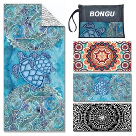 Beach Towel Quick Dry 180x90cm Pool Towels with Travel Bag,Oversized Travel Towel Lightweight Compact Beach Accessories,Large Sand Free Beach Towels (Turtle)