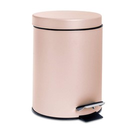 Harbour Housewares 3 Litre Bathroom Pedal Bin with Inner Bucket - Matte Pink