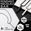 JeweBella 2PCS Mens Necklaces Stainless Steel Bar Pendant Necklace Cuboid