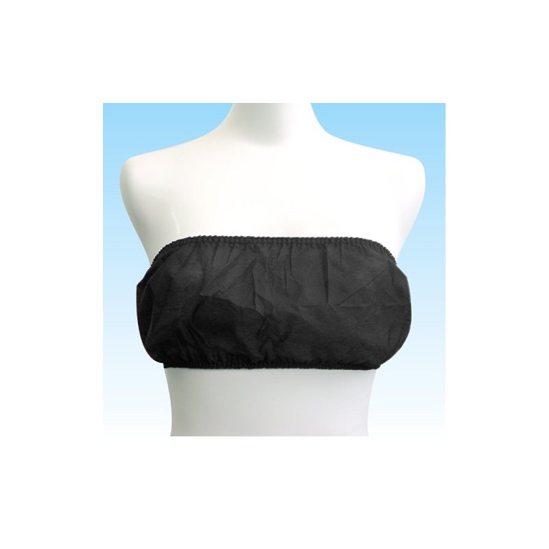 [イースタウト] 使い捨て／50枚入【ペーパーブラ／黒色】 フリーサイズ（50枚入）（エステサロン／マッサージ店に／旅行・入院・災害時用にも） (黒)