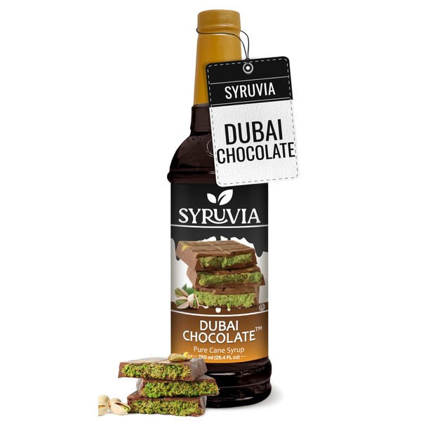 SYRUVIA Syruvia Coffee Syrup, Dubai Chocolate Flavored Syrup for Drinks,