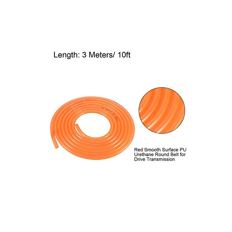 sourcing map 10ft 8mm PU Transmission Round Belt High-Performance Urethane