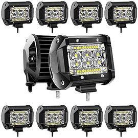 SanYoung Led Pods, 10PCS 4 Inch 78W LED Light Bar, 15000LM Spot Flood Offroad Lights Bar Combo Beam, LED Work Light Driving Fog Lamps for Pickup Tractor Truck Jeep ATV UTV SUV Boat Lighting