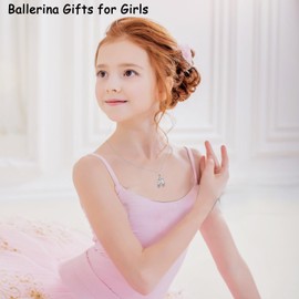 GIAYIER Dance Recital Gifts for Girls, Ballerina Necklace Jewelry, Ballet Gifts for Girls, Ballet Dancer Gifts, Dance Lovers Gifts for Young Girls Recital Dance Team Daughter Granddaughter Niece (Ballet Shoes Necklace)