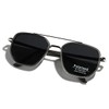 LIGOES TR90 Polarised Sunglasses Retro Square Flattop Sunglasses Double Bridge