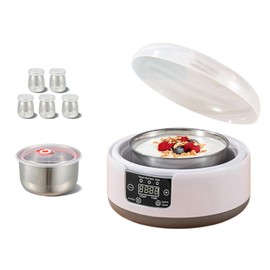 Yogurt Maker Machine, Probiotic Yogurt Maker With Temperature Control, 1.2L Automatic Digital Yogurt Maker With Lcd Display (With 5 Cups)