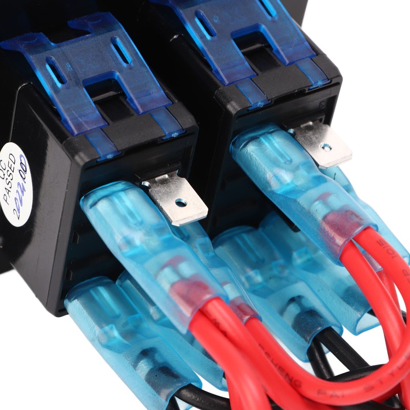 2 Gang Rocker Switch Panel Waterproof ON OFF Blue Backlit