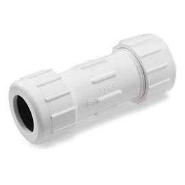 NDS CPC-1000 PVC Compression Coupling, Pipe Connection, Compression Fitting, IPS Coupling, 1-Inch IPS UC, White