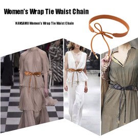 HANSAMU Women's Wrap Tie Waist Chain Knot Strap Thick Belt for Dresses Skirt Decorative
