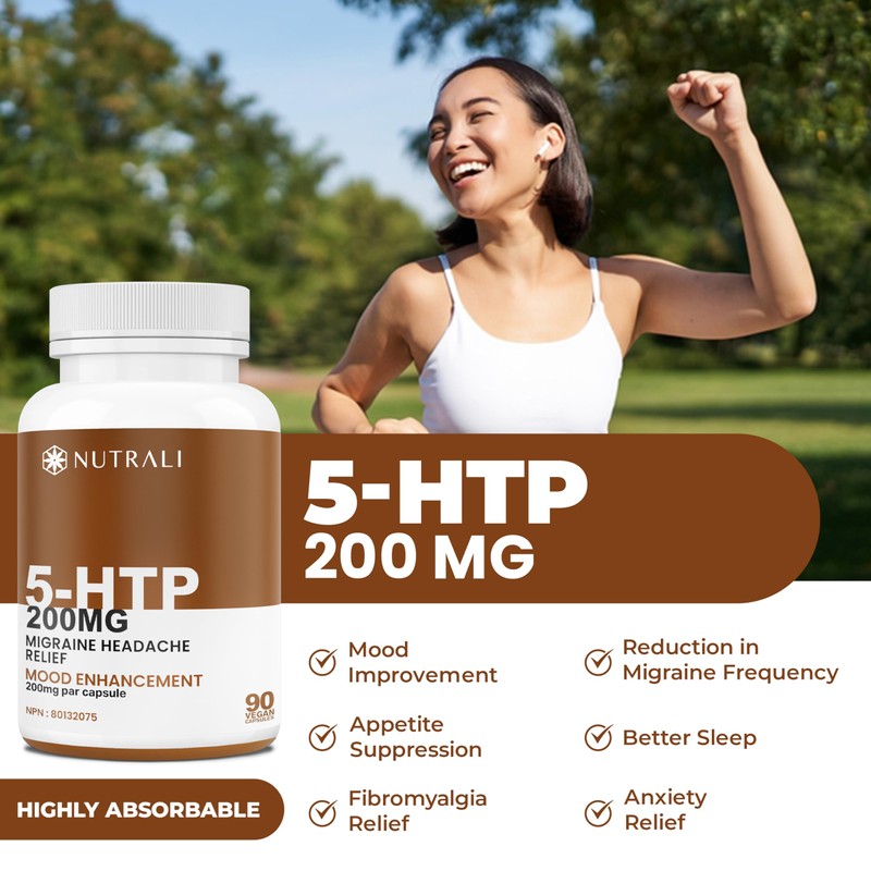 New MAX POTENCY 5htp 200mg Capsules, Improved Mood. Stress Relief,