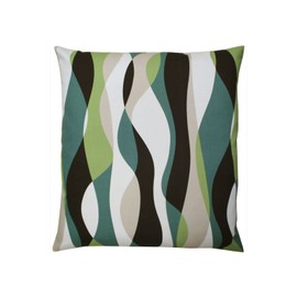 Gold Cushion Cover Cotton Print Made in Japan (55x59, Wave Green)