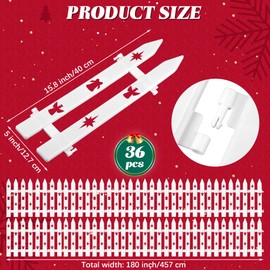 Aodaer 16 Inch Christmas Tree Fences 36 Pieces Thick Tall Plastic Tree Gate White Christmas Tree Border Religious Jesus Barrier Decorations for Xmas Party Wedding Garden Home Fence Decoration