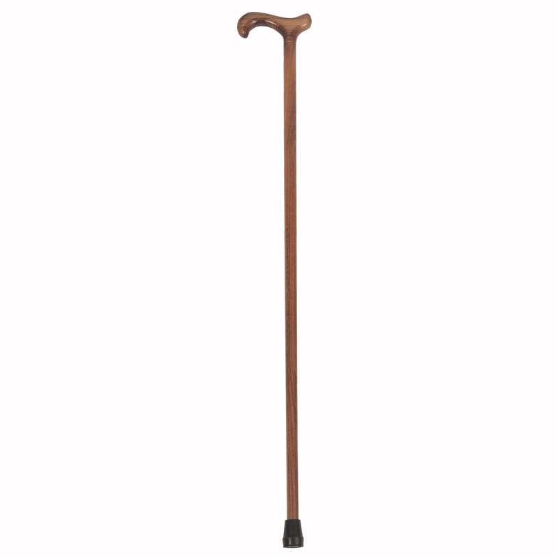 PCP Solid Beach Wood Cane, Derby Handle, Walking Aid with