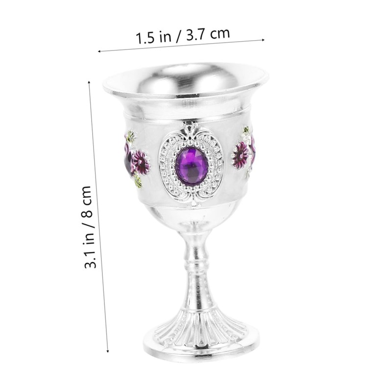 NOLITOY 2pcs Alloy Goblet with Flower Pattern Elegant Wine Cups