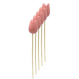 Wooden Tulip Decorative Stake 4 x 36 cm Pink Pack of 5 Garden Decorative Flower Stakes Artificial Wooden Flower Tulip