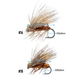 Alwonder Elk Hair Caddis Fly Kit, 10PCS Trout Flies Caddisflies Dry Flies for Fly Fishing, Fly Fishing Lures Assortment with Storage Box, Size 16 Caddis Flies for Trout Fishing